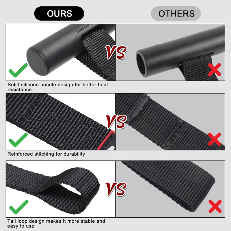 Masterwise 2 PCS Kayak Tie Down Straps with Reflective Stripe & 2 PCS Quick Hood Loops, Rope Tie Down Ratchet Straps Canoe Bow and Stern Rope Hanger Kayak and Canoe Accessories, Black - Image 2